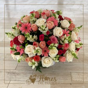 Arreglo de 50 rosas de colores variados (colores a eleccion)