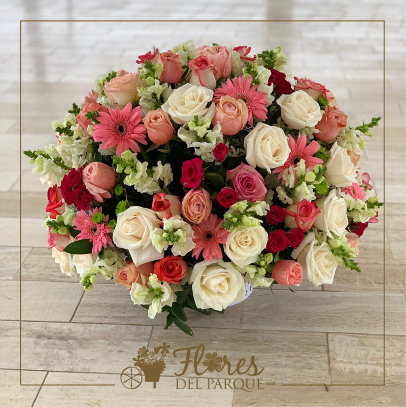 Arreglo de 50 rosas de colores variados (colores a eleccion)