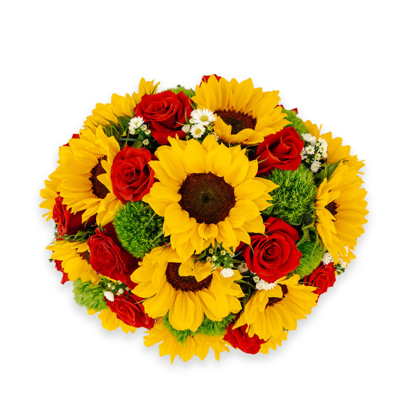 Arreglo con Girasoles y Rosas - Imagen 2